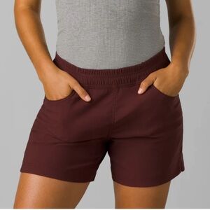 prAna Halle E-Waist Shorts II - Size 6, color burgundy wine, like new condition.